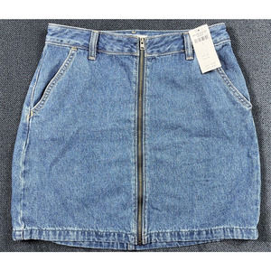 Hollister Women's NWT Ultra High-Rise Zip Front Dark Blue Denim Skirt Size 3